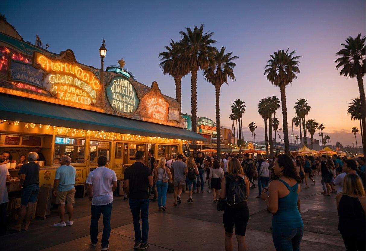 Bright lights of Hollywood Blvd. illuminate the bustling streets. Colorful murals adorn the walls of the Arts District. Food trucks line up at Grand Central Market. Waves crash against the iconic Santa Monica Pier